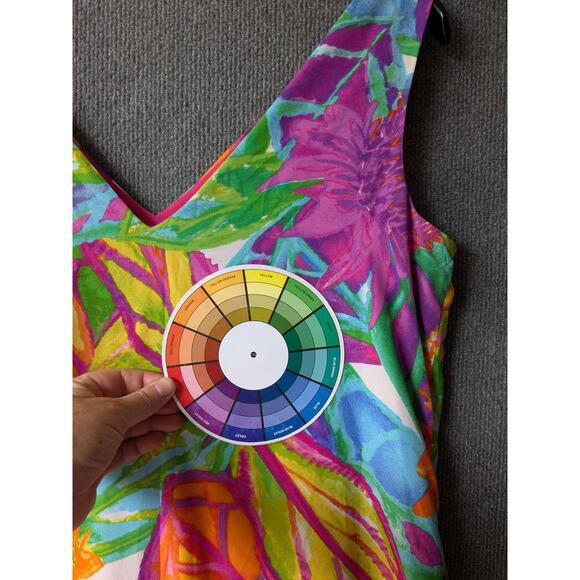 LRL Ralph Lauren Dress Womens 10 Colorful A Line Pockets Church Party Cruise - Picture 5 of 11